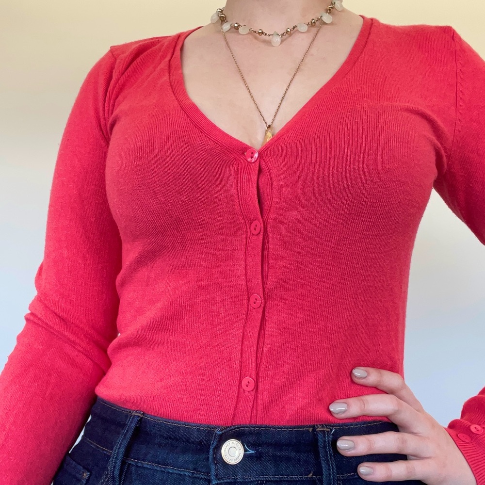 Coral cardigan